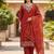Orange color cotton silk fabric designer ceremonial ethnic readymade suit