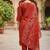 Orange color cotton silk fabric designer ceremonial ethnic readymade suit