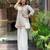 Cream color stylish trendy looking designer kurta set for stylish looks