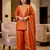 Orange color stylish trendy looking designer kurta set for stylish looks