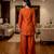 Orange color stylish trendy looking designer kurta set for stylish looks