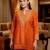 Orange color stylish trendy looking designer kurta set for stylish looks