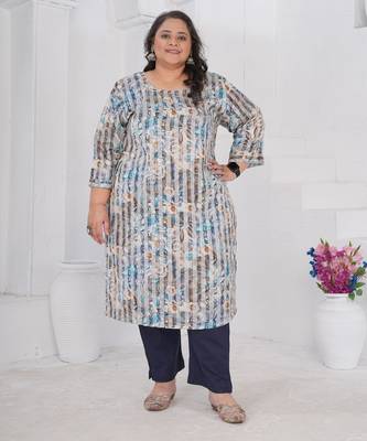 Multy printed smart look plus size kurti 1