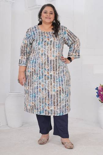 Multy color designer printed smart look plus size kurti