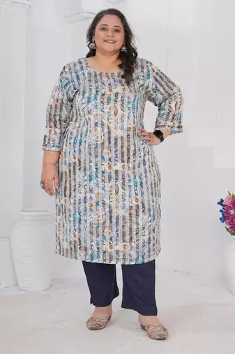 Multy color designer printed smart look plus size kurti