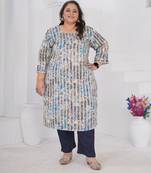 Multy color designer printed smart look plus size kurti