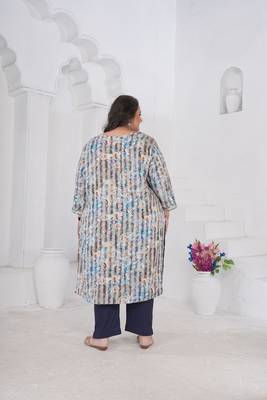 Multy printed smart look plus size kurti 2