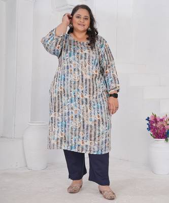 Multy printed smart look plus size kurti 4