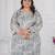 Grey color designer printed smart look plus size kurti
