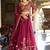 Rani Pink Embroidered Silk Lehenga Choli with Heavy Golden Threadwork & Dupatta | Bridal & Wedding Wear