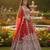 Red Net Semi Stitched Lehenga Choli with Embroidery & Dori Sequence Work