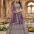 Lavender Net Semi Stitched Lehenga Choli with Embroidery & Dori Sequence Work