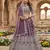 Lavender Net Semi Stitched Lehenga Choli with Embroidery & Dori Sequence Work