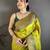 Lime green soft silk nath meenakari zari work paithani saree