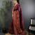 Wine pashmina silk meenakari weaving madhubani design kashmiri saree