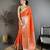 Orange banarasi silk intricate zari weaving kanjivaram sarees