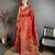 Red pashmina silk meenakari weaving madhubani design kashmiri saree