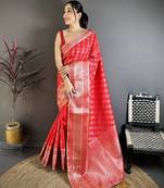 Red banarasi silk  delicate patterns kanjivaram sarees