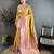 Mustard yellow soft silk small floral zari butti gold zari weaving banarasi saree