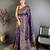 Purple pashmina silk meenakari weaving madhubani design kashmiri saree