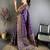 Purple pashmina silk meenakari weaving madhubani design kashmiri saree