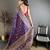 Purple pashmina silk meenakari weaving madhubani design kashmiri saree