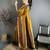Golden bronze soft silk small floral zari butti gold zari weaving banarasi saree