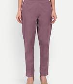 burgundy cotton trousers with side pocket high waist