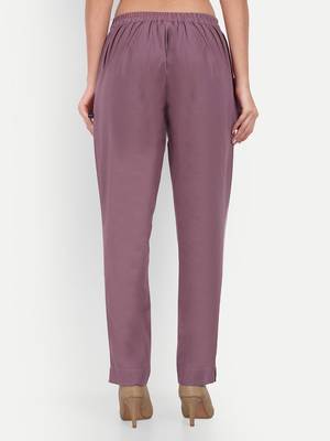 burgundy cotton trousers with side pocket high waist 2