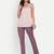 burgundy cotton trousers with side pocket high waist
