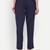 navy blue cotton trousers with plain side cut