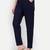 navy blue cotton trousers with plain side cut