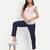 navy blue cotton trousers with plain side cut