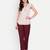 maroon cotton trousers with solid side cut