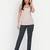grey cotton women trousers with plain side cut design