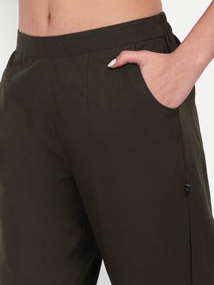 olive cotton trousers with side pocket cut 5
