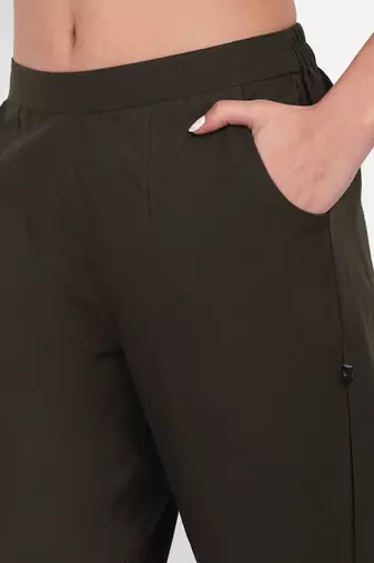 olive cotton trousers with side pocket cut