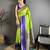 Parrot green soft silk small floral zari butti gold zari weaving banarasi saree
