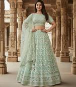 Sea Green Embroidered Lehenga