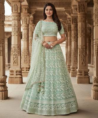 Sea Green Embroidered Lehenga 2