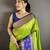 Parrot green soft silk small floral zari butti gold zari weaving banarasi saree