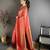 Peach soft silk small floral zari butti gold zari weaving banarasi saree