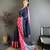 Navy blue soft silk silver zari butti banarasi saree