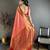 Peach soft silk small floral zari butti gold zari weaving banarasi saree