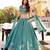 Teal Blue Embroidered Lehenega