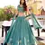 Teal Blue Embroidered Lehenega