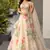 Cream Floral Silk Lehenga