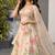 Cream Floral Silk Lehenga