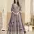 Lavender faux georgette semi stitched anarkali suit with embrodery work