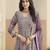 Lavender faux georgette semi stitched anarkali suit with embrodery work